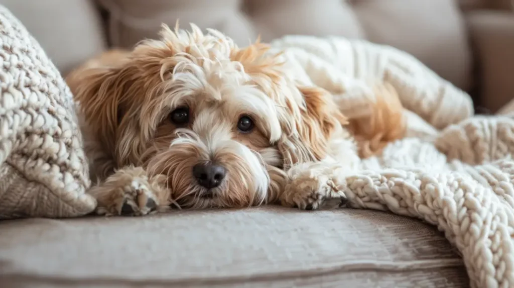 A dog resting peacefully