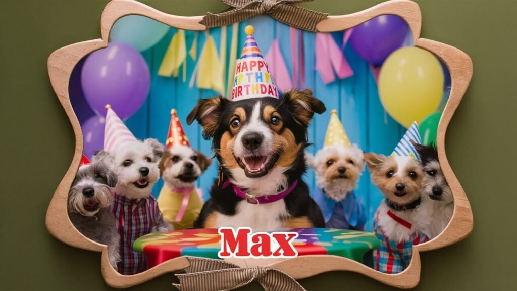 A dog's birthday party - photo frame