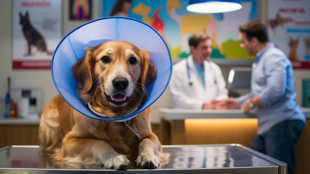 a-photo-of-a-dog-sitting-calmly-at-the-vet