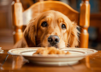 dog eating dinner - cover