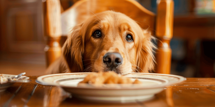 dog eating dinner - cover